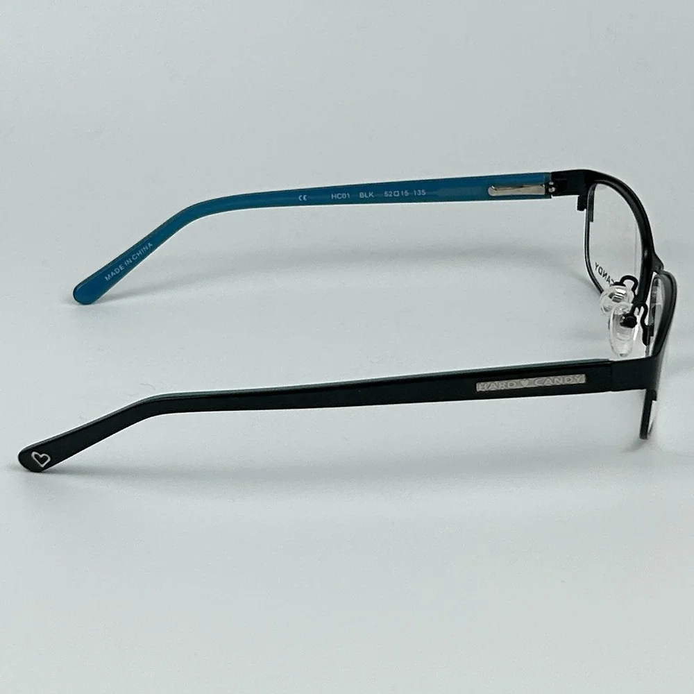 Hard Candy HC01 Womens Eyeglasses Frame Black Plastic Half Rim 52-15-135 mm